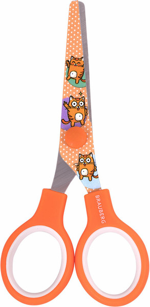 Изображение товара Ножницы канцелярские Brauberg Kids. Котики / 238351 (оранжевый)