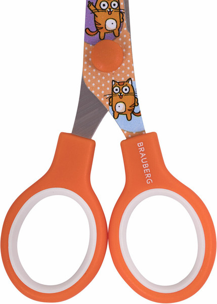 Изображение товара Ножницы канцелярские Brauberg Kids. Котики / 238351 (оранжевый)