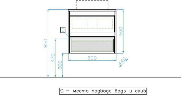 Изображение товара Тумба под умывальник Style Line Монако 60 (подвесная, белый)