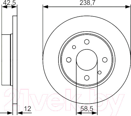 Изображение товара Тормозной диск Bosch 0986479R61