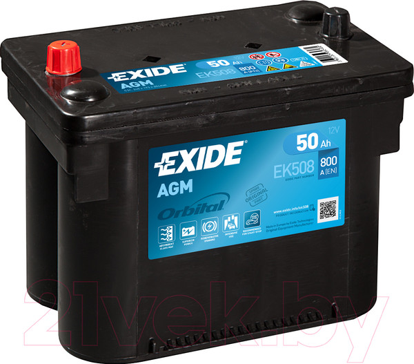 Изображение товара Автомобильный аккумулятор Exide EK508 (50 А/ч)