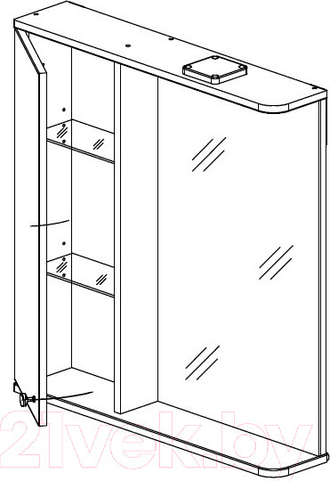 Изображение товара Шкаф с зеркалом для ванной СанитаМебель Камелия-11.70 Д2 (левый, белый)