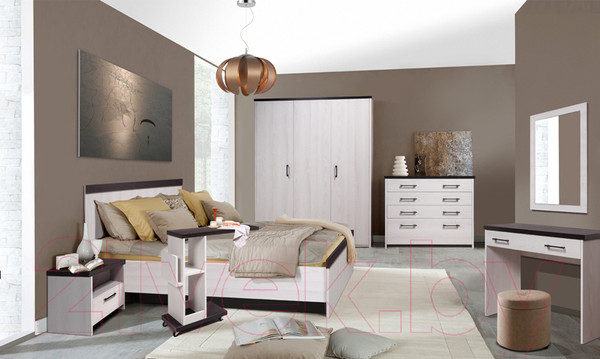 Изображение товара Прикроватная тумба MySTAR Монтана 112.03 (ясень снежный/дуб ниагара)