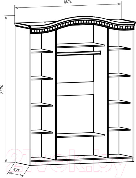 Изображение товара Комплект мебели для спальни ФорестДекоГрупп Любава-4 (дуб медовый)