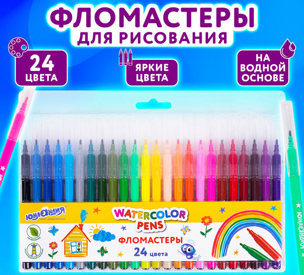 Изображение товара Фломастеры Юнландия Классные! / 152480 (24цв)