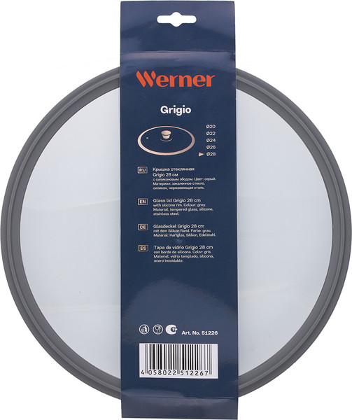 Изображение товара Крышка стеклянная Werner Grigio 51226 (серый)