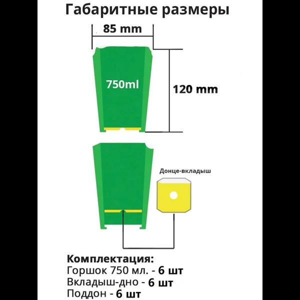 Изображение товара Набор горшков для рассады Чипполино АРТ0335 с выдвижным дном, многоразовый (фиолетовый)