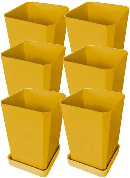 Изображение товара Набор горшков для рассады Чипполино АРТ0335 с выдвижным дном, многоразовый (желтый)