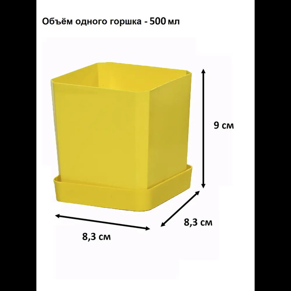 Изображение товара Набор горшков для рассады Чипполино АРТ0338 с выдвижным дном, многоразовый (желтый)