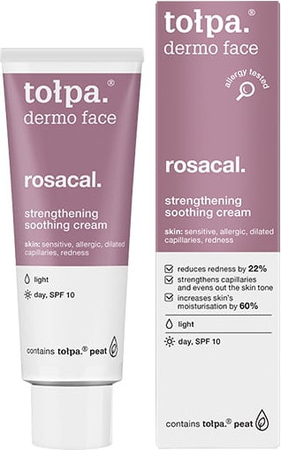 Изображение товара Крем для лица Tolpa Dermo Face Rosacal укрепляющий успокаивающий дневной SPF10 (40мл)