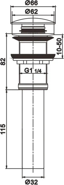 Изображение товара Донный клапан Rose RS11 (хром)