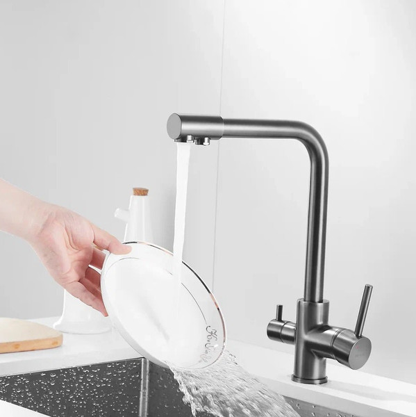 Изображение товара Смеситель Shevanik S328T (оружейная сталь)