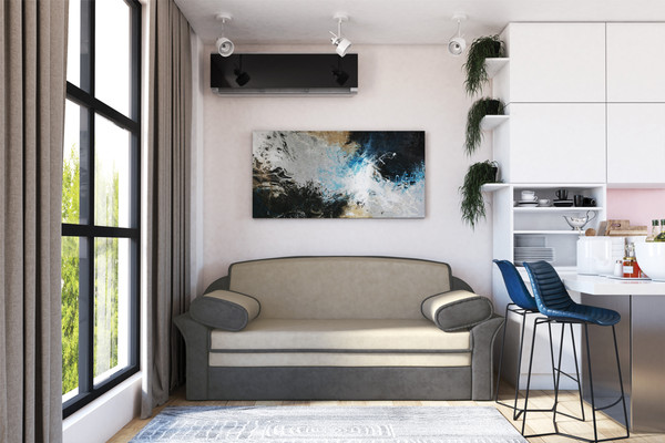 Изображение товара Диван Bravo Мебель Рик 1400 Стандарт 1 вариант (серый/холодный серый)