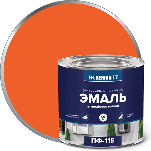 Изображение товара Эмаль Proremontt ПФ-115 (900г, оранжевый)