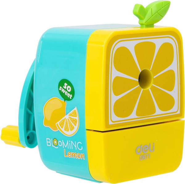 Изображение товара Точилка Deli Blooming. Лимон / 0671 (желтый/голубой)