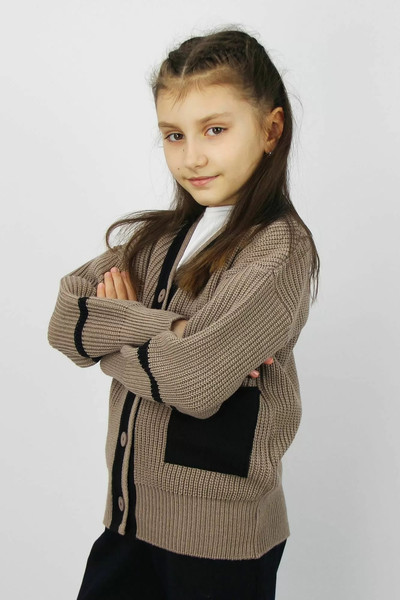 Изображение товара Кофта детская Polesie 4С0656-Д43 (р.134,140-64, бледно-коричневый)