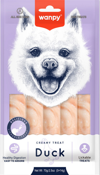 Изображение товара Лакомство для собак Wanpy Dog Нежное пюре из утки (70г)