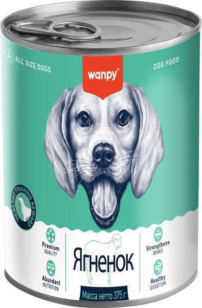 Изображение товара Влажный корм для собак Wanpy Dog ягненок (375г)