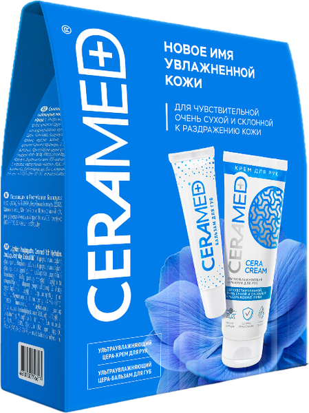 Изображение товара Набор косметики для лица и тела Ceramed Rich Hydration Крем для рук 75мл+Бальзам для губ 13мл