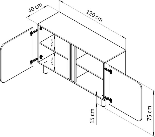 Изображение товара Тумба Dipriz Ola 2дв / Д.98019 (дуб шамони)