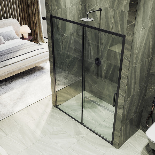 Изображение товара Душевая дверь MaybahGlass 195x120 / MGD-1276-6 (бесцветный/черный)