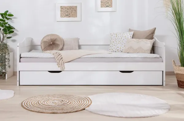 Изображение товара Двухъярусная выдвижная кровать Dipriz Бонни 90x200 / Д.80040.1 (белый воск)