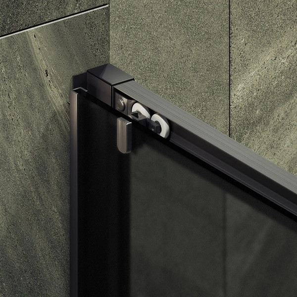 Изображение товара Душевая дверь MaybahGlass 195x120 / MGD-1288-6 (графит матовый/черный)