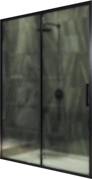 Изображение товара Душевая дверь MaybahGlass 195x120 / MGD-1280-6 (сатин/черный)