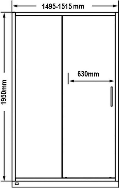 Изображение товара Душевая дверь MaybahGlass 195x150 / MGD-1277-6 (бесцветный/черный)