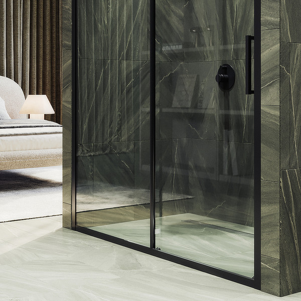 Изображение товара Душевая дверь MaybahGlass 195x150 / MGD-1277-6 (бесцветный/черный)