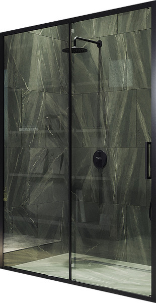 Изображение товара Душевая дверь MaybahGlass 195x150 / MGD-1277-6 (бесцветный/черный)