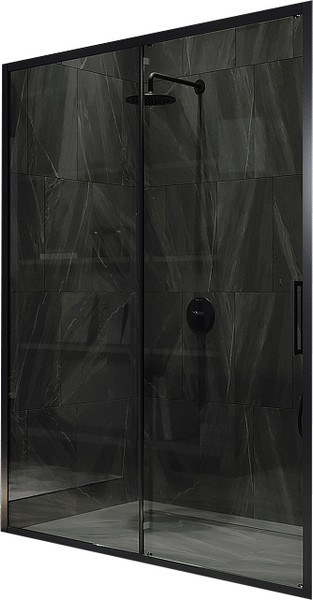 Изображение товара Душевая дверь MaybahGlass 195x150 / MGD-1285-6 (графит/черный)