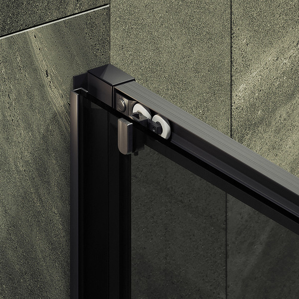 Изображение товара Душевая дверь MaybahGlass 195x150 / MGD-1285-6 (графит/черный)