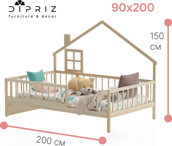 Изображение товара Кровать-тахта Dipriz Loki 90x200 / Д.80063.1 (без отделки)