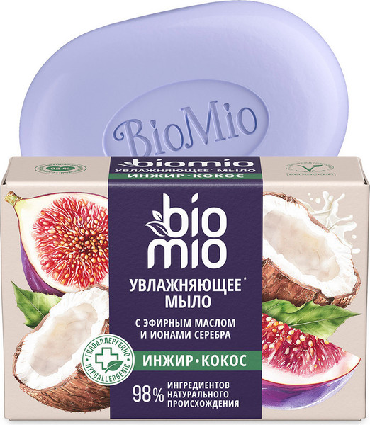 Изображение товара Мыло твердое BioMio Bio-Soap Натуральное с экстрактом инжира и баттером кокоса (90г)