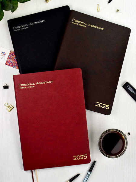 Изображение товара Ежедневник Escalada Шеврет Глосс 2025 / 66938 (120л, бордовый)