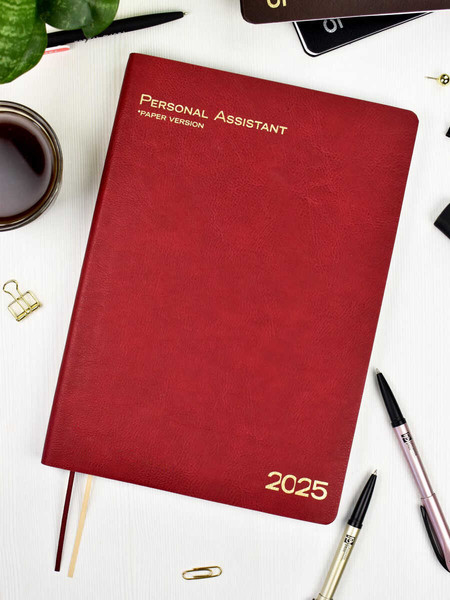 Изображение товара Ежедневник Escalada Шеврет Глосс 2025 / 66938 (120л, бордовый)