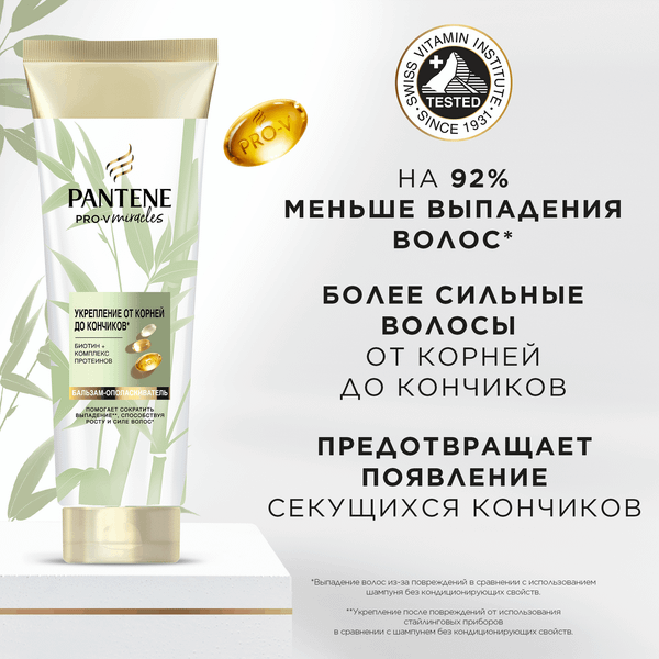 Изображение товара Бальзам для волос PANTENE Miracles Укрепление от корней до кончиков (325мл)