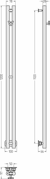 Изображение товара Полотенцесушитель водяной Сунержа Нюанс Pro 1500х50 / 071-0412-1550