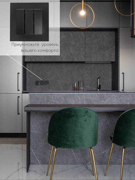 Изображение товара Выключатель El-Bi Zena-Vega / 609-014800-254 (черный)