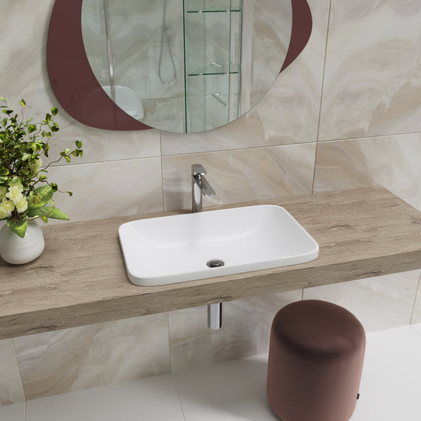 Изображение товара Умывальник Lauter 21370 + клапан 21190CH + сифон 21635CH (хром)