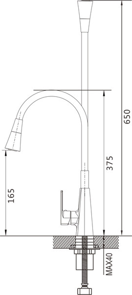 Изображение товара Смеситель Shevanik S543T-3 (оружейная сталь)