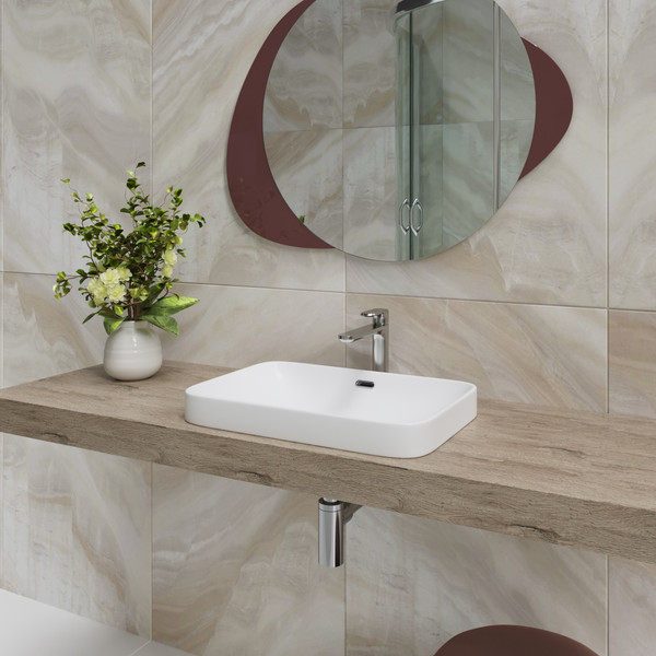 Изображение товара Умывальник Lauter 21441A + клапан 21190G + сифон 21635G (золото)