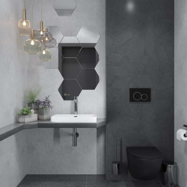 Изображение товара Умывальник Lauter 21441A + клапан 21190CH + сифон 21635CH (хром)