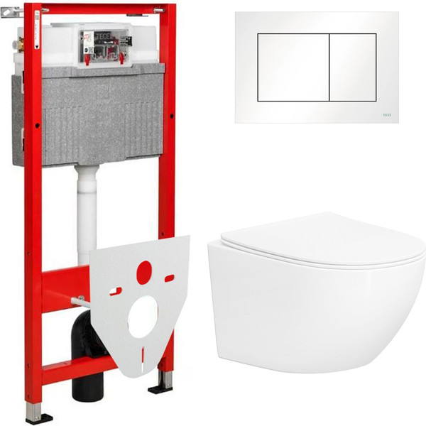 Изображение товара Унитаз подвесной с инсталляцией Lauter Sulzdorf + TECE Kit 9400413 (белый с микролифтом)