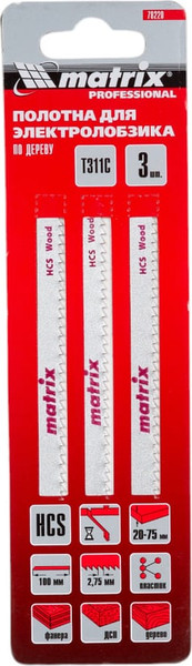Изображение товара Набор пильных полотен Matrix 78220 (3шт)