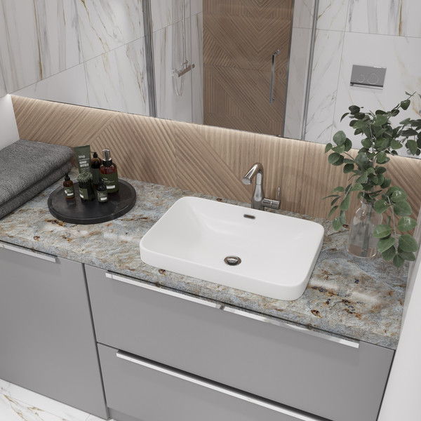 Изображение товара Умывальник Lauter 21441B + клапан 21190B + сифон 21635B (черный матовый)