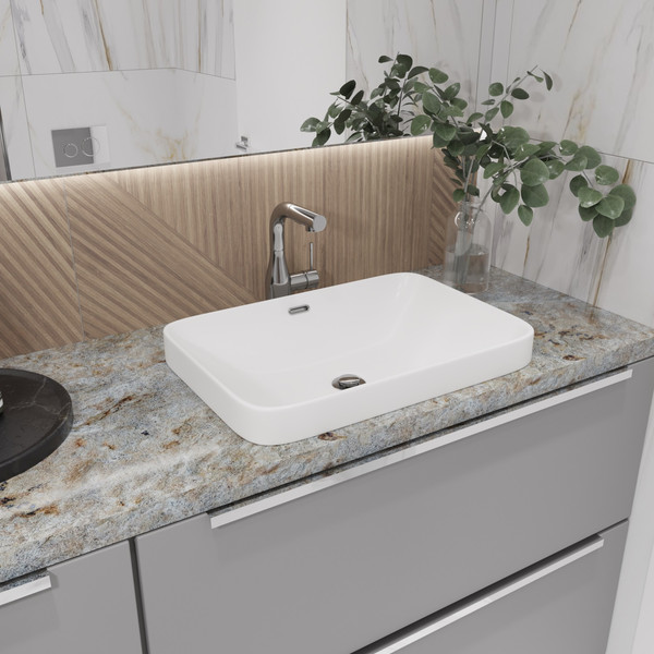 Изображение товара Умывальник Lauter 21441B + клапан 21190B + сифон 21635B (черный матовый)