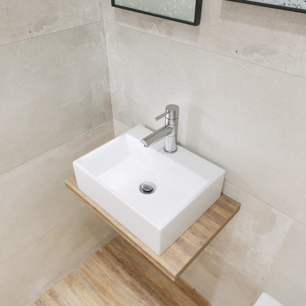 Изображение товара Умывальник Lauter 21344 + клапан 21190W + сифон 21635W (белый матовый)