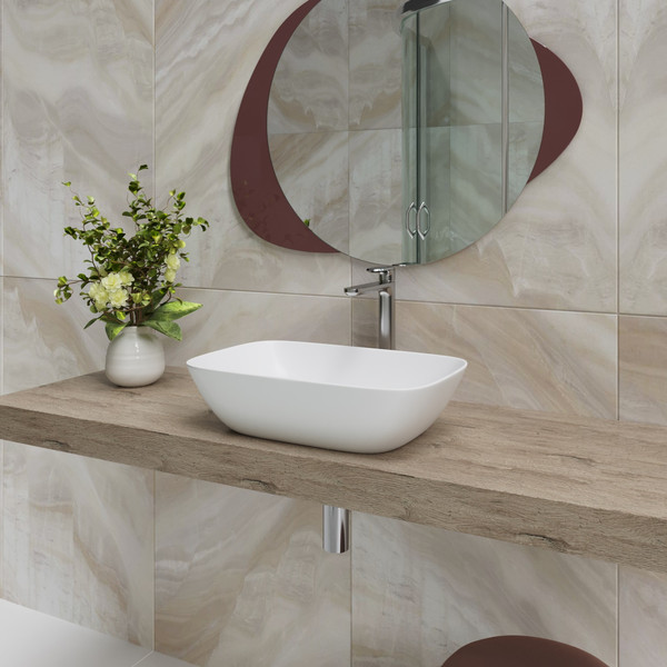 Изображение товара Умывальник Lauter 21454 + клапан 21190W + сифон 21635W (белый матовый)